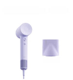 Laifen SE 2 high-speed hair dryer in lavender with matching magnetic nozzle attachment, lightweight ionic dryer