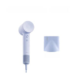 Laifen SE 2 high-speed hair dryer in light blue with matching magnetic nozzle, ionic styling tool