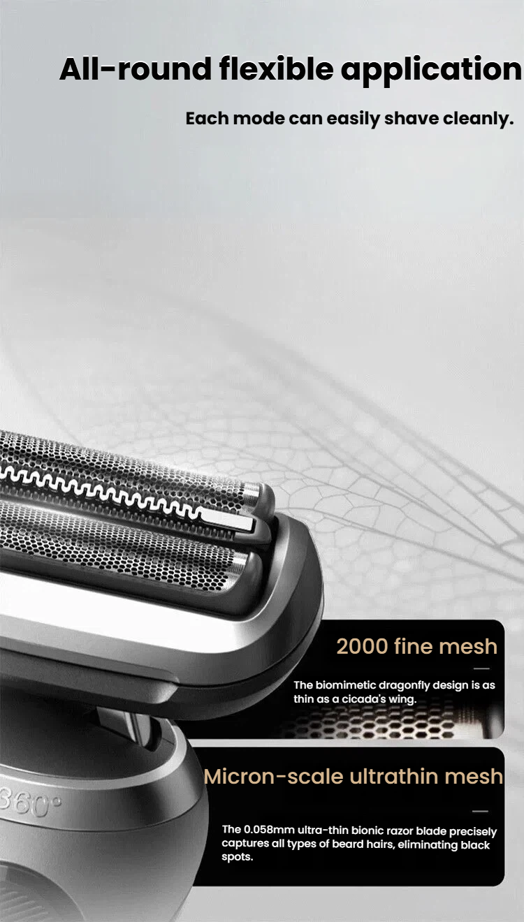 Braun Series 7 ultra-thin foil and mesh shaving head close-up