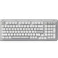 Logitech Alto Keys K98M white wireless mechanical keyboard top-down view with full numeric keypad and function row
