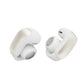 Bose Ultra Open Earbuds pair in white with open-ear cuff design shown at angled view