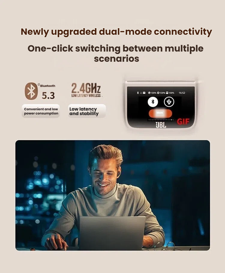 JBL Tour Pro 3 Spatial 360 Sound with head tracking lifestyle illustration