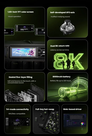 GravaStar Mercury K98 Pro features including TFT display and tri-mode connectivity