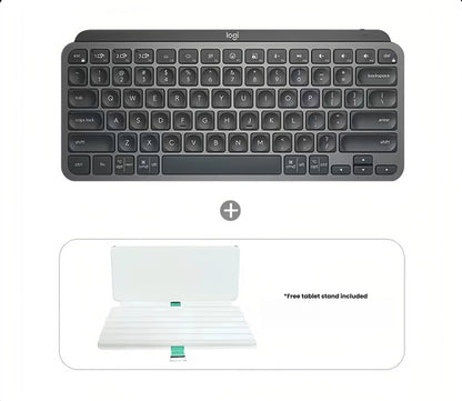 Logitech MX Keys Mini graphite wireless illuminated keyboard with free tablet stand included bundle