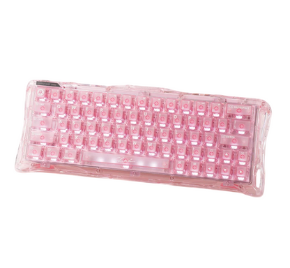 GravaStar Mercury V60 60% Hall Effect gaming keyboard hero shot in full-transparent cyberpunk chassis