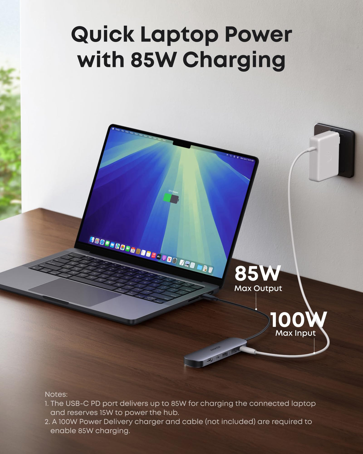 Anker A83D2 compact hub dimensions and cable