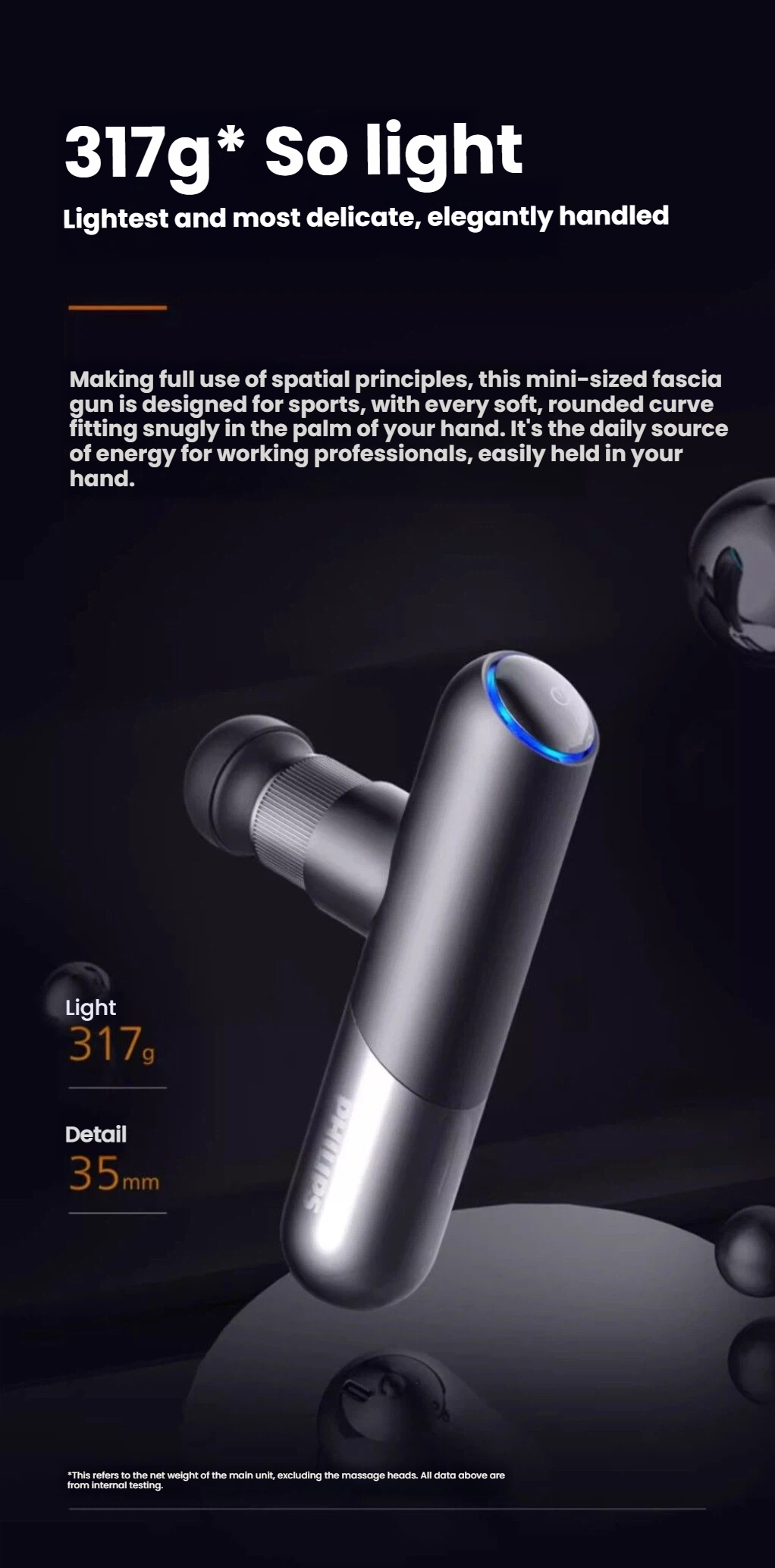 Philips PPM7521BK SuperDynamic all-metal power system 22.2V detail