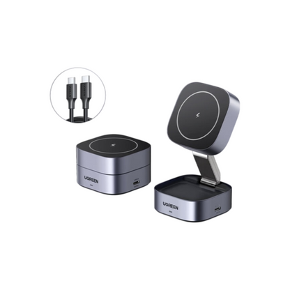 UGREEN Foldable Wireless Charger, Qi15W 2 in 1 Magsafe Fast Charging Stand