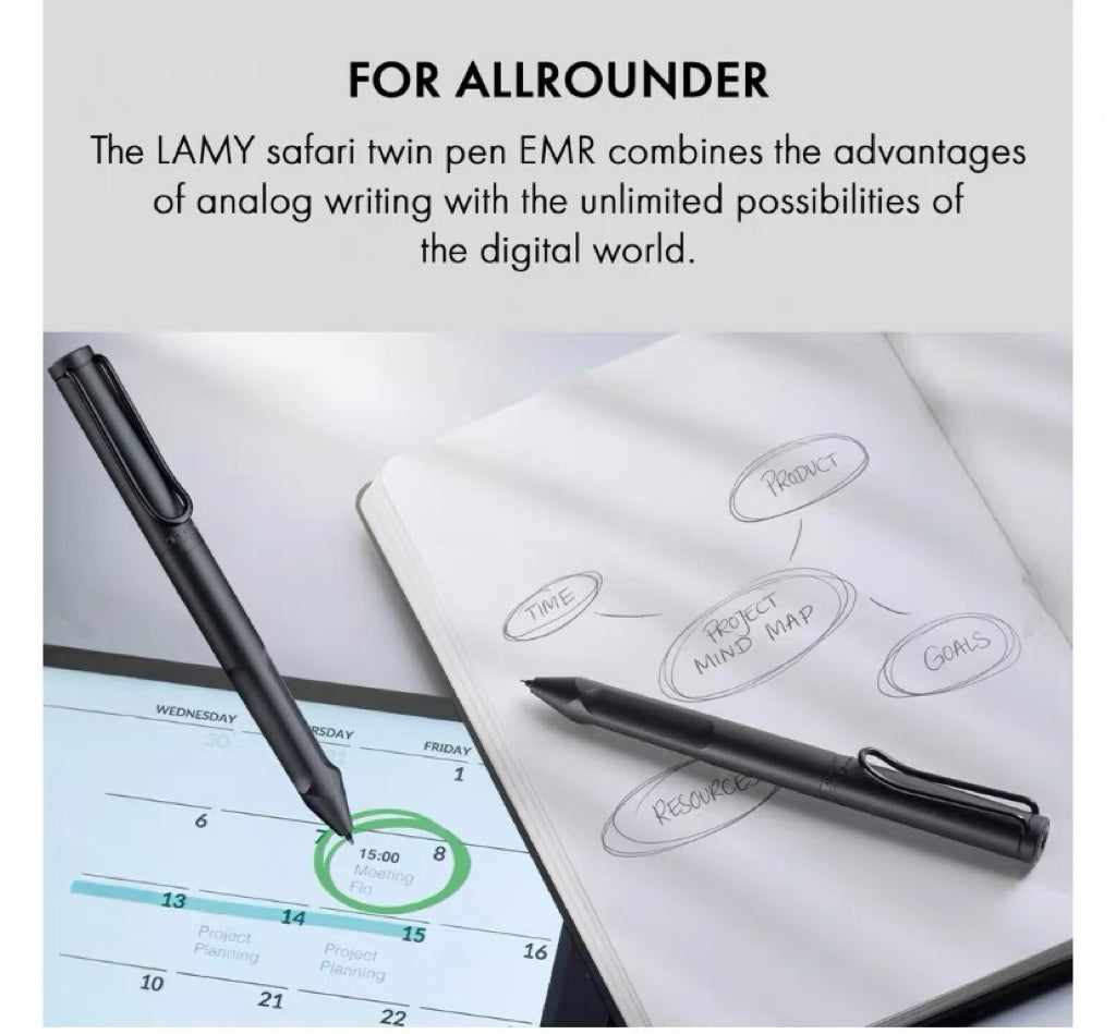 LAMY safari Twin Pen EMR ballpoint end with LAMY M21 refill