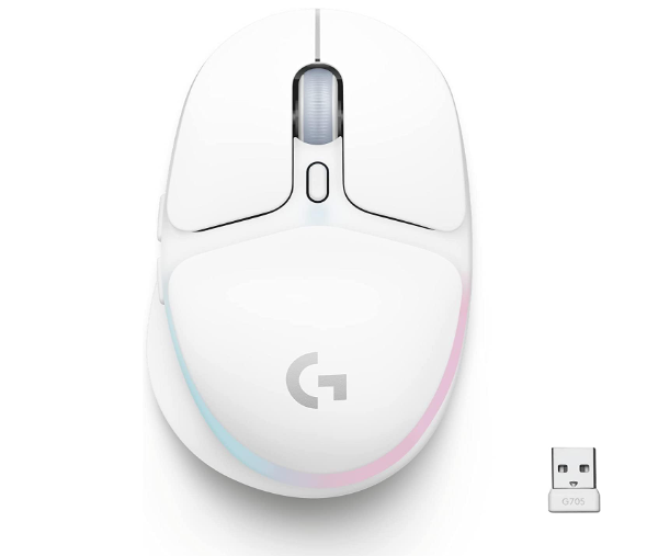 Logitech G705 LIGHTSPEED wireless gaming mouse Aurora Collection top view