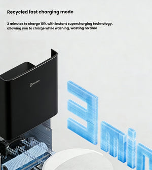 ECOVACS DEEBOT T90 OMNI PowerBoost 3-minute fast supercharge while mop washing at station