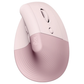 Logitech Lift vertical ergonomic mouse in off-white side view
