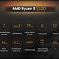 AMD Ryzen 5 5500 6 Core 12 Thread up to 4.2GHz AM4 Unlocked CPU Processor + Wraith Stealth