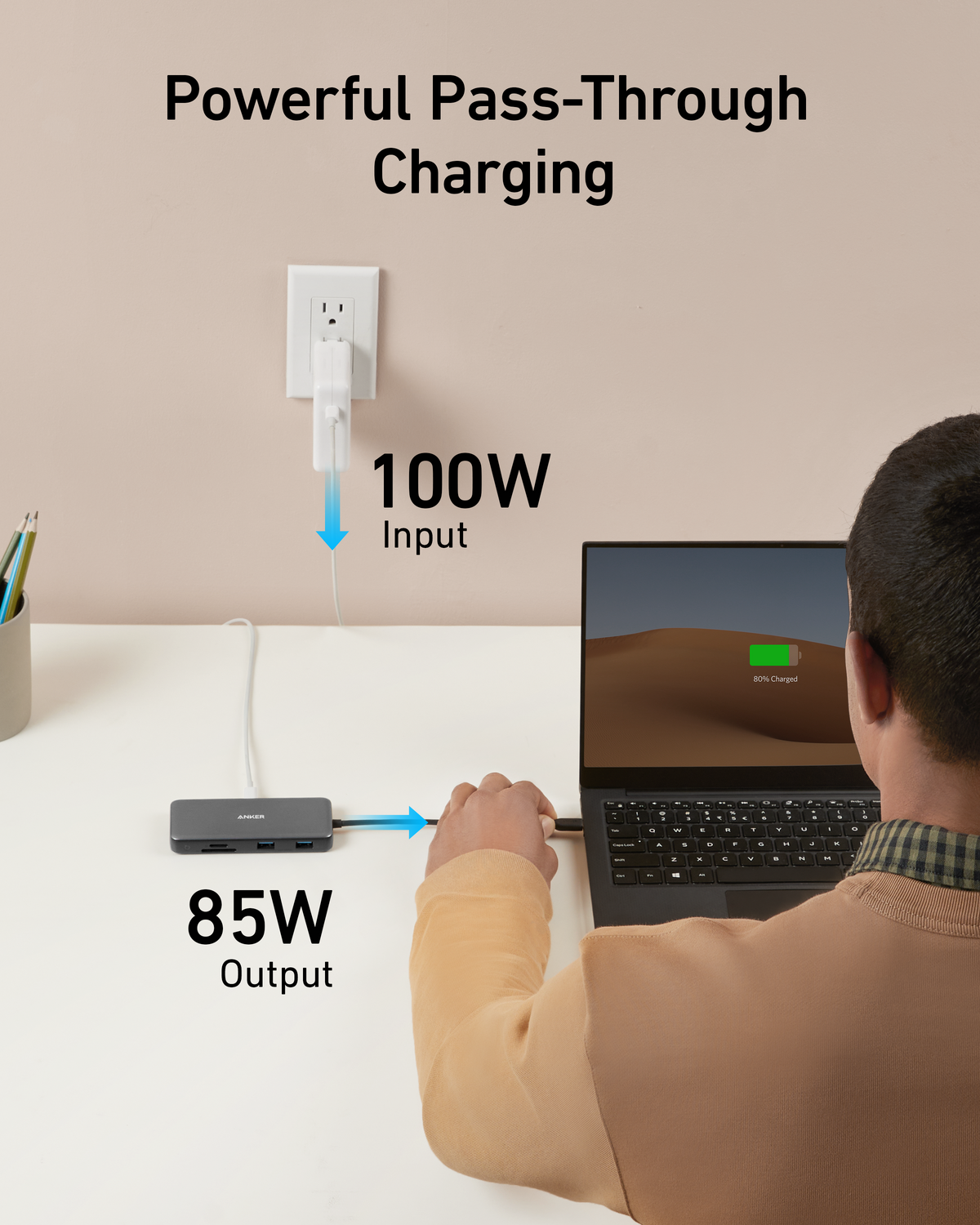 Anker 555 A8383 hub with up to 85W pass-through charging