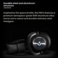 Side view of the black PRO X headset, showcasing its durable 6061 aluminum alloy and stainless-steel headgear inspired by space-shuttle engineering.