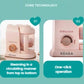 Beaba Babycook Solo features circulating steam from top to bottom for even cooking and one-click operation for effortless steaming, blending, defrosting, and reheating of baby food.