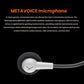 Close-up of the Beyerdynamic MMX 150 META-VOICE microphone — 9.8mm cardioid condenser driver for natural voice transmission and reduced background noise, perfect for gaming, streaming, and online meetings.