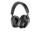 Front view of Bowers & Wilkins PX8 over-ear wireless headphones in black — sleek design with premium build quality and advanced noise cancellation.