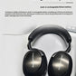 Bowers & Wilkins PX8 headphones featuring built-in rechargeable lithium battery — up to 30 hours of continuous playback in ANC Bluetooth mode for all-day listening.