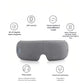 Feature diagram of the Breo iSee M foldable eye massager highlighting key functions: 42–47°C heat compress, multi-frequency vibration, smart air pressure with 3 waveforms, app control, music playback, and three customizable modes.