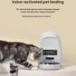 Gray tabby cat responds to 10-second custom voice message played by DOGNESS Mini feeder at mealtime.