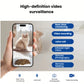 Smartphone displaying live HD video from Dogness 6 L feeder camera with real-time monitoring, voice call, night vision, and remote feeding.

