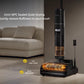  The Dreame H15 Pro wet and dry vacuum on its charging base, demonstrating the 5-minute, 90°C sealed quiet drying feature that quickly restores the brush's fluffiness in a modern living room setting.