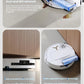 A collage highlighting the DEEBOT T80 OMNI's cleaning power: the OZMOROLLER removing stubborn dirt stains, its ultra-thin body cleaning under low furniture, and Lingxi 2.0 technology for perfect corner cleaning.
