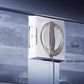A close-up of the ECOVACS Winbot W2 Pro in action on a glass surface, demonstrating its power to clean away tough grime like dust and rain stains for a streak-free shine.