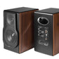 A front and rear view of the Edifier S3000MKII speaker, highlighting the extensive connectivity panel on the back. It shows various inputs including balanced XLR, USB, Optical, Coaxial, and RCA for versatile source connection.
