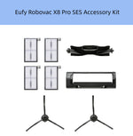 Eufy Robovac X8 Pro SES Accessory Kit – Includes 4 HEPA Filters, 1 Anti-Tangle Main Brush, 1 Filter Frame, and 2 Side Brushes