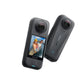 The Insta360 X4 Air 8K 360 action camera, showing the front view with its large touchscreen and the back view with a sleek, textured grip design.
