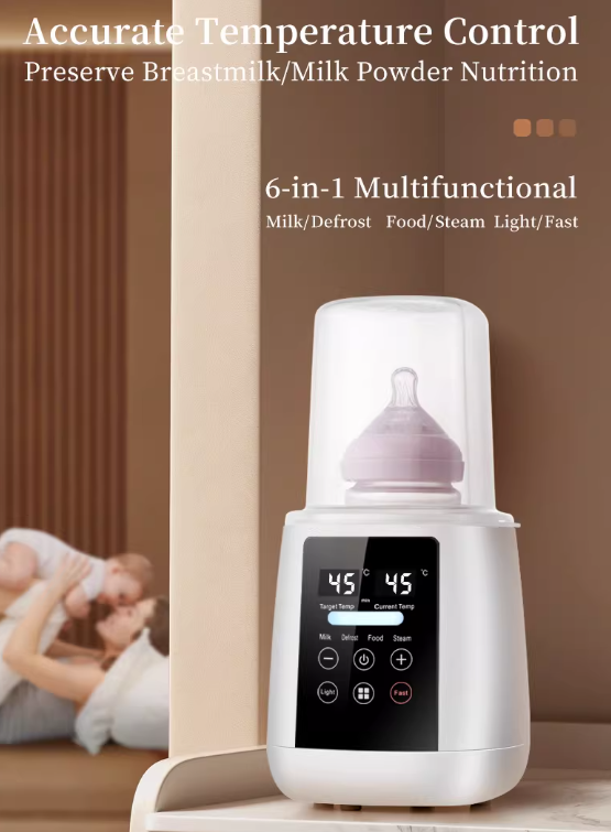 Kangaroo Fitness bottle warmer safely defrosting frozen breast milk bag using scientifically controlled warming to preserve nutrition and avoid bacterial growth.
