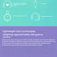 Teal-and-purple infographic summarizing the G335’s key features: 240 g weight, 3.5 mm plug, on-ear volume wheel, and flip-to-mute mic.