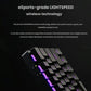 Dynamic side shot of the Logitech PRO X 60 gaming keyboard with purple RGB underglow, emphasizing LIGHTSPEED wireless technology for pro-level speed and reliability.