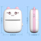 Technical diagram showing dimensions of NNEOBA portable thermal printer: 11.00cm height, 8.00cm width, and 3.50cm depth. Lightweight and pocket-sized for easy portability anywhere.