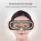 Close-up of a woman using the OSIM uVision Air eye massager, highlighting zoned acupressure massage points that precisely target eye strain and tension around the orbital area.