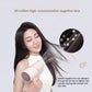 Woman using Philips 5000 Series hair dryer with 40 million high-concentration negative ions to smooth hair cuticles, reduce frizz, and achieve soft, shiny, tangle-free results.