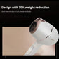 Close-up of the lightweight Philips Prestige hair dryer with 20% reduced weight, designed for comfortable handheld use and easy portability.