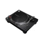 Side-angle view of Pioneer PLX-500 highlighting robust chassis and anti-vibration feet.
