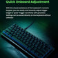 Side view of the Razer Huntsman V3 Pro Mini keyboard highlighting its onboard adjustment feature. Use the numeric keypad to instantly tune trigger height or quick-trigger sensitivity without software—perfect for competitive gameplay.