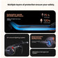 An overview of the Segway E2's multiple layers of safety protection, featuring its durable automotive-grade steel frame, all-around lighting system, dual braking system, and smart Battery Management System (BMS)