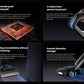  Four-panel graphic illustrating the T40 chip’s 500 Hz hand-motion sensing, adaptive speed control, instant stop, and smooth lane-change capabilities.