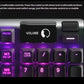Detail shot of the SteelSeries Apex Pro’s metal volume scroll wheel and multimedia buttons, allowing users to adjust volume and skip tracks like a smartphone remote control, enhancing convenience during gameplay.