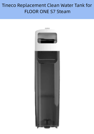 Tineco FLOOR ONE S7 Steam Replacement Clean Water Tank – Black Transparent Reservoir with White Top for Auto-Mopping Robot Mop