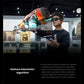 Man using XREAL Air 2 Ultra AR glasses to manipulate 3D holograms with sub-millisecond gesture tracking in a gallery setting.