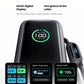 Anker power bank smart digital display showing input wattage, battery temperature, cycle count and health status
