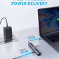 Anker 543 hub connected to a laptop and display