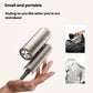 The Dreame Pocket hair dryer held in hand to show its small size, with images of it fitting into a handbag, making it a perfect portable companion for business trips.
