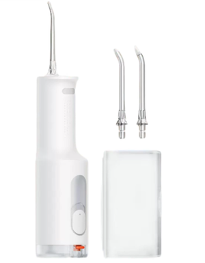Xiaomi MIJIA F300 white cordless water flosser with cleaning nozzles